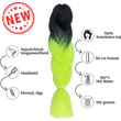 Kép 1/4 - Afro ombre szintetikus 100% kanekalon haj bicolor #12 fekete-neon sárga
