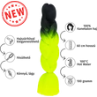 Kép 1/4 - Afro ombre szintetikus 100% kanekalon haj bicolor #13 fekete-neon zöld