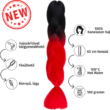 Kép 1/4 - Afro ombre szintetikus 100% kanekalon haj bicolor #2 fekete-piros