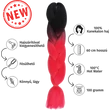 Kép 1/4 - Afro ombre szintetikus 100% kanekalon haj bicolor #3 fekete-uv pink