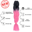 Kép 1/4 - Afro ombre szintetikus 100% kanekalon haj bicolor #4 fekete-pink