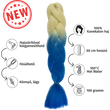 Kép 1/4 - Afro ombre szintetikus 100% kanekalon haj bicolor #46 szőke-királykék