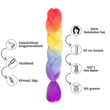 Kép 1/4 - Afro ombre szintetikus 100% kanekalon haj quadcolor #4 szivárvány
