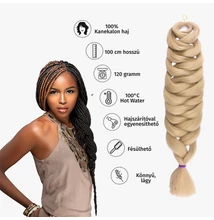 Afro szintetikus kanekalon haj 120g #16 hamvas világosszőke