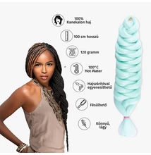 Afro szintetikus kanekalon haj 120g #A25 menta