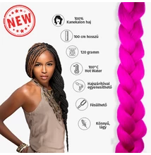 Afro szintetikus kanekalon haj 120g ciklámen