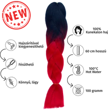 Afro ombre szintetikus 100% kanekalon haj bicolor #1 fekete-vörös