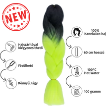 Afro ombre szintetikus 100% kanekalon haj bicolor #12 fekete-neon sárga