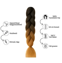Afro ombre szintetikus 100% kanekalon haj bicolor #B30 fekete-caramel