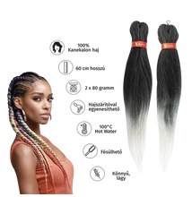 Afro ombre szintetikus 100% kanekalon haj 160g 60cm - T1B/60