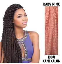 Afro raszta szintetikus 100% kanekalon haj - Baby Pink
