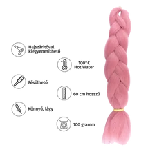 Afro szintetikus haj 60cm 100g, színe mályva