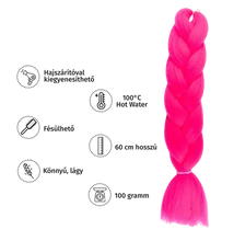 Afro szintetikus haj 60cm 100g, színe UV pink
