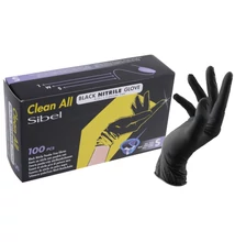 Sinelco Sibel Gumikesztyű nitril púdermentes fekete S 100db 093400154 