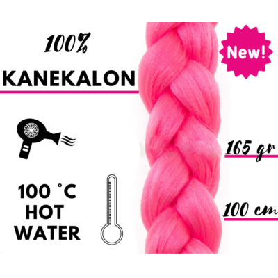 Afro szintetikus 100% kanekalon haj 165g - Pink
