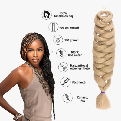Afro szintetikus kanekalon haj 120g #16 hamvas világosszőke