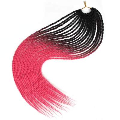 Afro ombre twist szintetikus haj - fekete-ciklámen