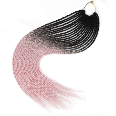 Afro ombre twist szintetikus haj - fekete-pink