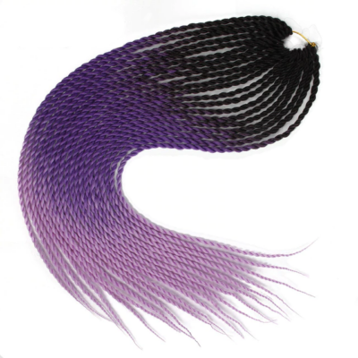 Afro ombre twist szintetikus haj - fekete-sötétlila-világoslila