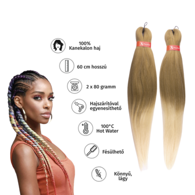 Afro ombre szintetikus 100% kanekalon haj 160g 60cm - T27/613
