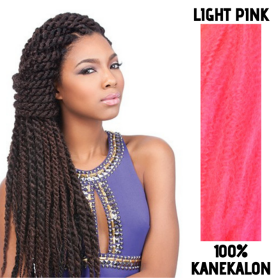 Afro raszta szintetikus 100% kanekalon haj - Light Pink