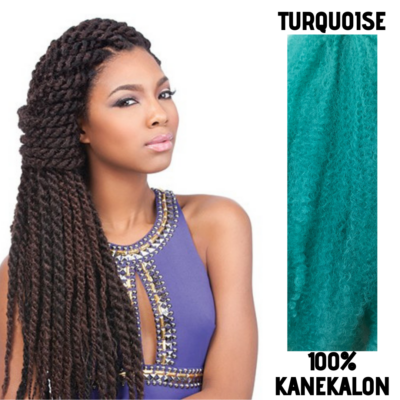 Afro raszta szintetikus 100% kanekalon haj - Turquoise
