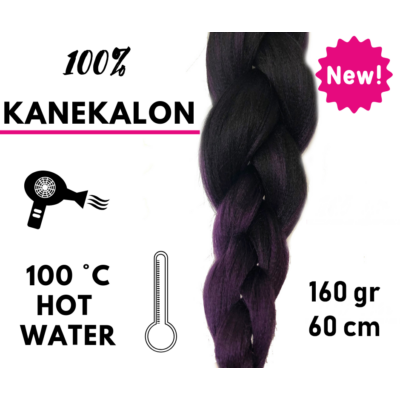 Afro ombre szintetikus 100% kanekalon haj 160g 60cm - T1B/Violet