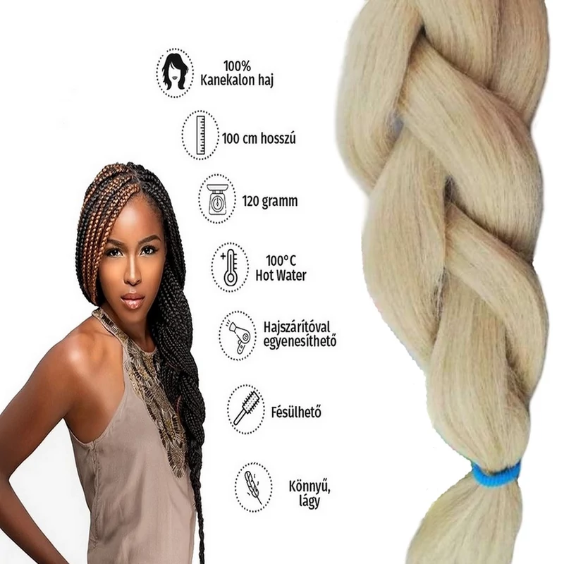 Afro szintetikus kanekalon haj 120g 86 szőke