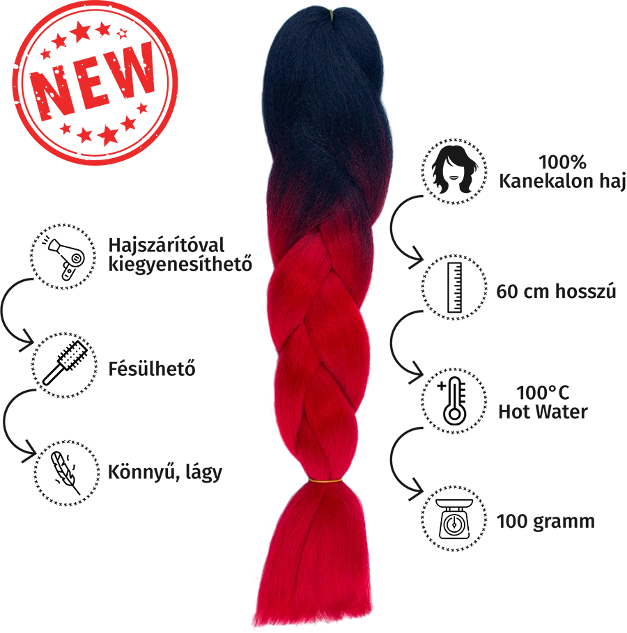 Afro ombre szintetikus 100% kanekalon haj bicolor #1
