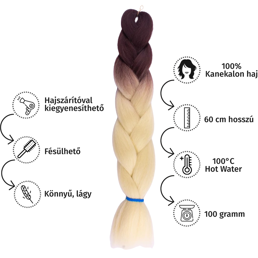Afro ombre szintetikus 100% kanekalon haj bicolor #2/35