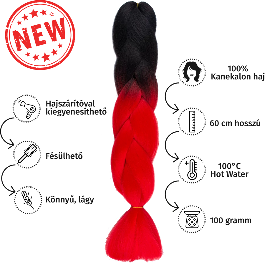 Afro ombre szintetikus 100% kanekalon haj bicolor #2