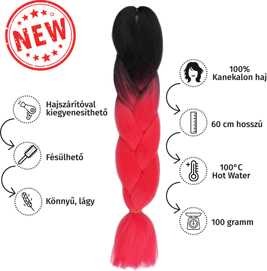 Afro ombre szintetikus 100% kanekalon haj bicolor #3
