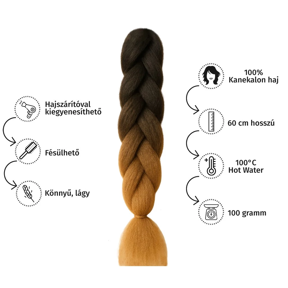 Afro ombre szintetikus 100% kanekalon haj bicolor #B30 