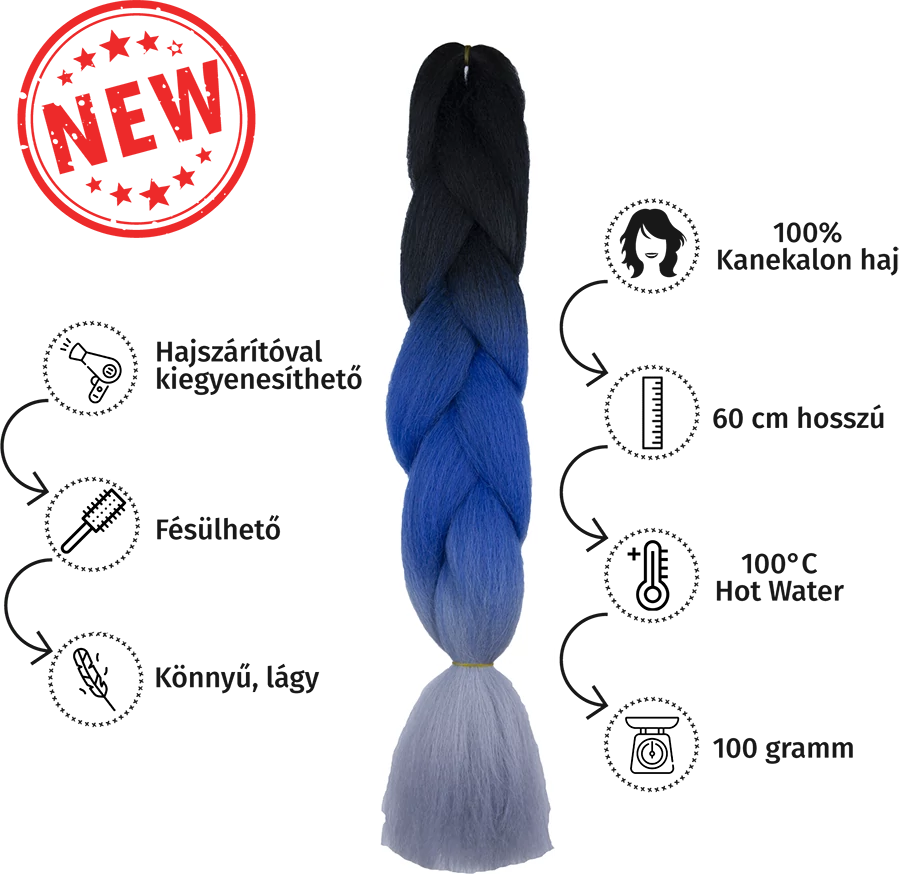 Afro ombre szintetikus 100% kanekalon haj tricolor #19