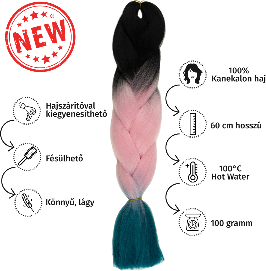 Afro ombre szintetikus 100% kanekalon haj tricolor #2